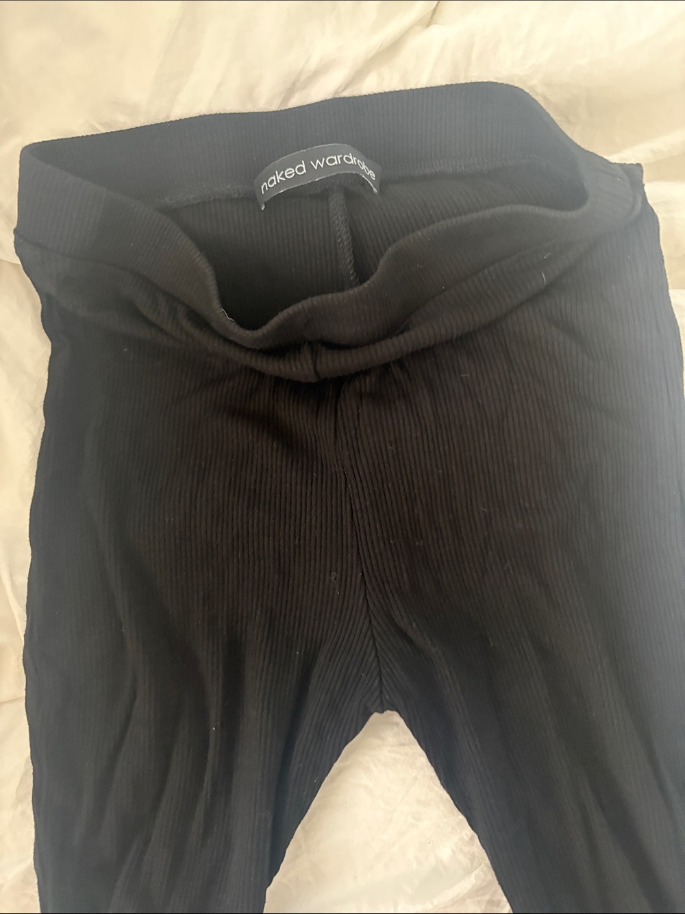 naked wardrobe Black Ribbed Leggings